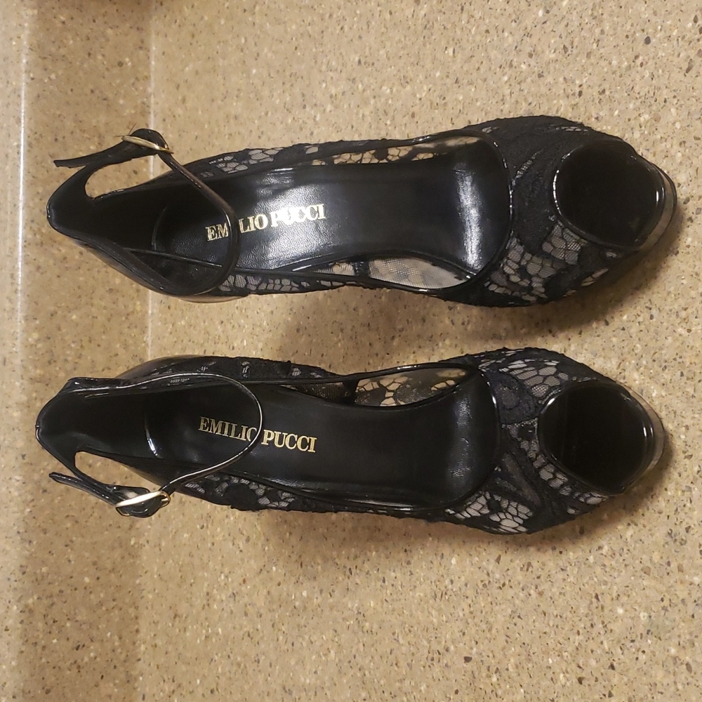 Emilio Pucci Lace Stilettos